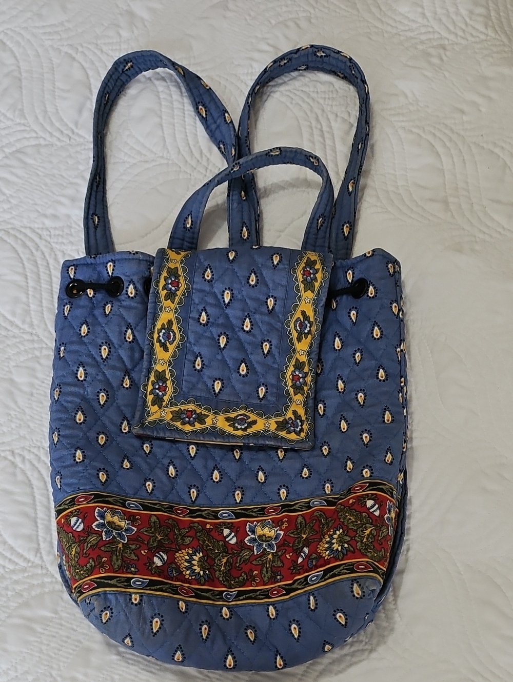 Vera Bradley French Blue Paisley Drawstring Backpack